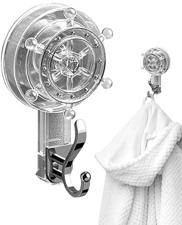 Qurygin Crochet à Serviette à Ventouse, Crochets à Ventouse pour Salle de Bain | Cintres à Ventouse Robustes | Crochet d' Amovible et réutilisable en Forme de Roue de Bateau, pour fenêtre,