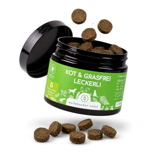 Gras Kotfresser Drops pour Chiens – 125 friandises Naturelles Contre la coprophagie & l'ingestion d'herbe – Levure de bière, Tourbe, psyllium – Apaise l'estomac