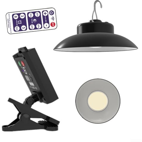 SPORTARC Sonnenschirmlampe für den Außenbereich, solarbetriebene Licht-Fernbedienung für Gartenparty, Power-Anzeige (drei Farben)