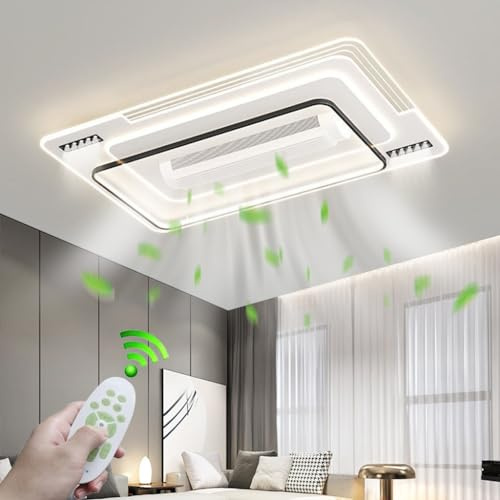 LYSDjia Deckenventilator Mit Beleuchtung Moderne große Innen LED 120W Deckenventilator Mit Fernbedienung Leise Lampe Mit Ventilator Dimmbar 6 Windgeschwindigkeit Deckenleuchte Wohnzimmer