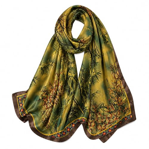 Fairygate sidenhalsdukar damer siden lätt sidenscarf silkescarf halsduk halsduk present kvinnor, D87038, 33.5X70.5 Inch
