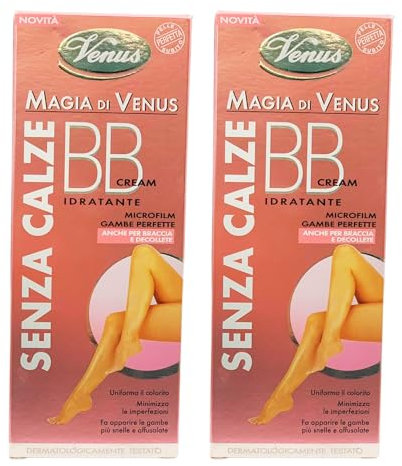 BB Cream Idratante, Senza Calze, Uniforma il Colorito, Minimizza le Imperfezioni, Fa Apparire le Gambe più Snelle e Affusolate, Anche per Braccia e Decollete 150ml (2 Unità) + Kit Bottiglie da Viaggio