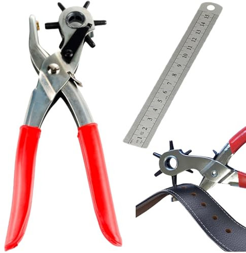 Pince Perforatrice pour Cuir - Poinçonneur 2 Pièces pour Ceinture, Bracelets De Montre, Sacs, Carton