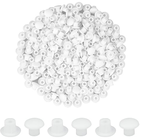 Pack of 220 Cover Caps for Drill Holes, 5 mm Plastic Hole Plugs, Furniture Hole Cover, White, Cabinet Cover Plugs, Drill Hole Cover Caps for Screws, Holes
