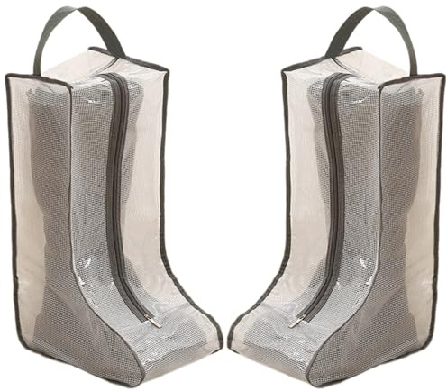 Set di 2 borse protettive in PVC per stivali, in gomma, con pannello di visualizzazione trasparente, B, 28x20x48cm
