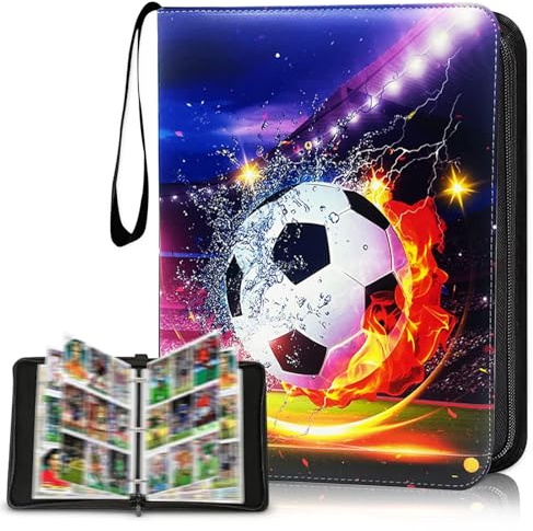 Sammelkarten Album, 50 Seiten 900 Fußball Karten Ordner sammelheft fussball karten fussball karten sammelalbum Karten Sammelmappe Sammelkarten, kompatibel mit allen Arten von karten (F)