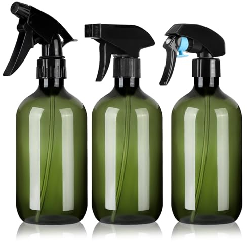 Pack 3 Pulverizador 500 ml, Bote Spray Pulverizador con Cabezal Pulverizadores Ajustable, Spray Bottle para Flores Plantas Limpieza Del Cabello Cuidado Del Coche