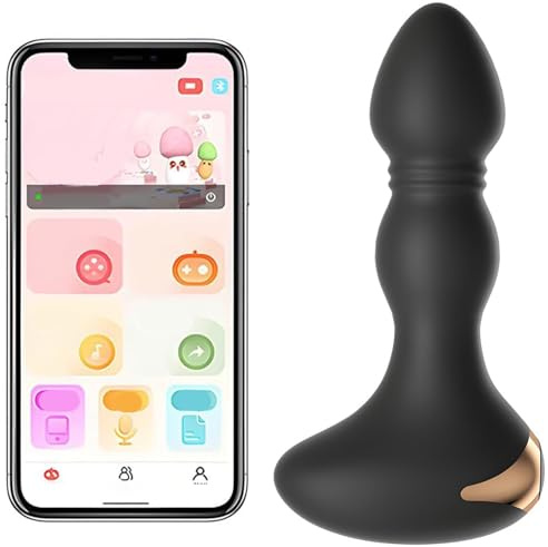 Plug mit Fernbedienung – App gesteuerter Vibrator 12cm, Silikon, USBB Fops A123