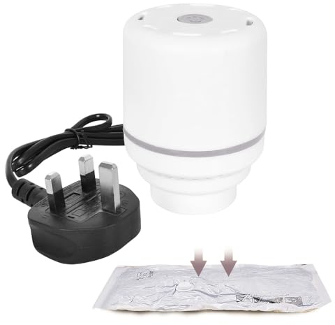 KBIBCK Vacuum Bag Electric Air Pump, 220V 30W Electric Vacuum Pump for VacuumStorage Bags, 3.8 cm Diameter Portable Vacuums Pump, Travel VacuumBag Pump for Clothes, Blankets, Cushions, Quilts (White)