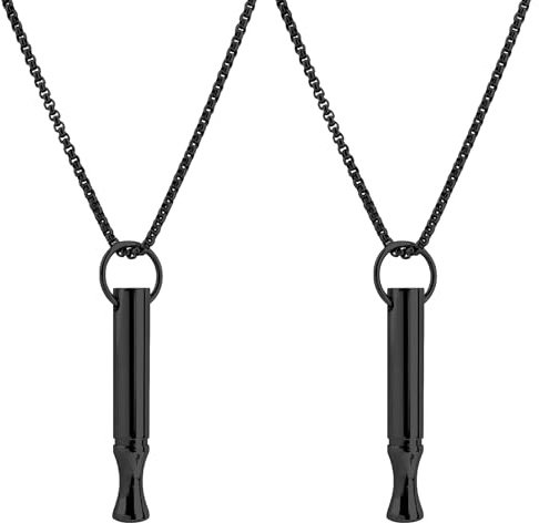Mikovivi 2pcs Collier Chaîne Respiration, Collier Respiration de Pleine Conscience pour le Soulagement de l'Anxiété Pratique la Méditation Convient aux Hommes et aux Femmes