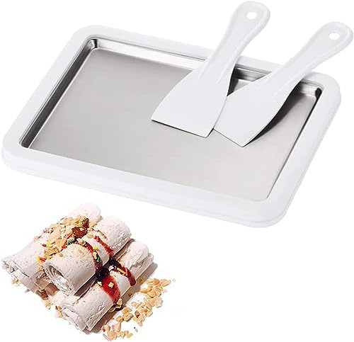 Padella per gelato con spatola, strumento da cucina facile da usare per gelato fatto in casa, include teglia antiaderente e spatola resistente per servire perfettamente