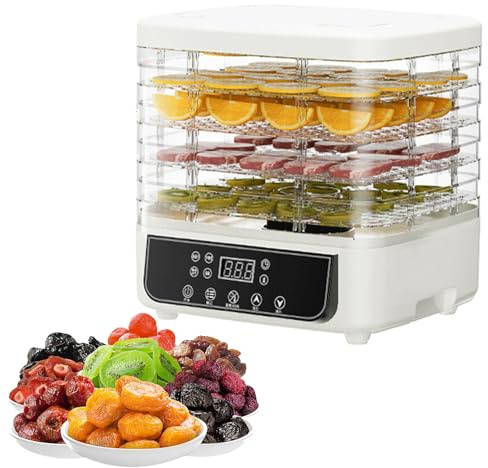 Déshydrateur Alimentaire Électrique À 5 Plateaux, Machine Déshydratante avec Minuterie Numérique de 72 Heures Et Contrôle la Température, Machine Séchage Des Aliments avec Écran Lcd pour Sécher Fruits