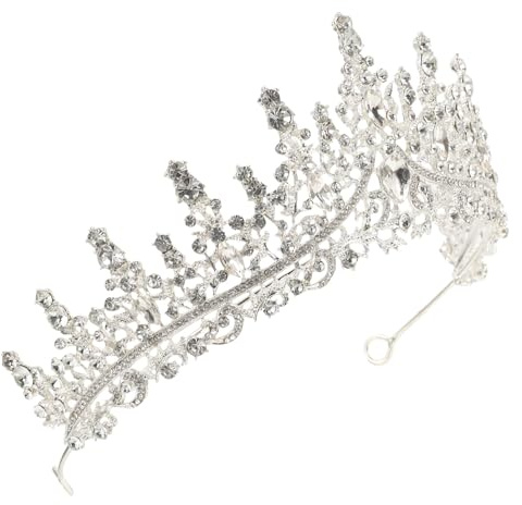 Hemobllo Tocado para Novia Plateado Gemas de Imitación Adorno Delicado para Boda y Fiesta Tocado Nupcial Ligero para Mujer y Niñas Accesorio Elegante para Banquetes y Celebraciones