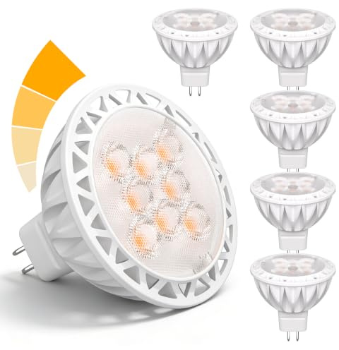 GOHDLAMP GU5.3 LED Warmweiß Dimmbar MR16 Spot Light Glühbirnen 2700K 610Lm 5W 12V Leuchtmittel 6 Stück, LED Lampe, für Einbau- & Track Lighting