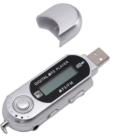 Vikye Lettore MP3 USB Portatile, Lettore Musicale MP3 WMA con Schermo LCD e 20 Ore di Riproduzione, Supporta Scheda di Memoria da 32 GB, per Viaggi e Uso Domestico (SILVER)