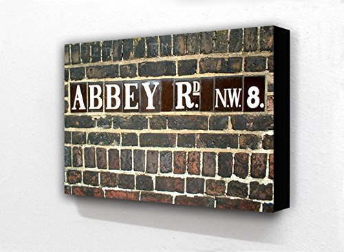 Laminated Posters London Abbey Road Street Sign Horizontal 6 x 4 Inches Postcard Size Block Mounted Print