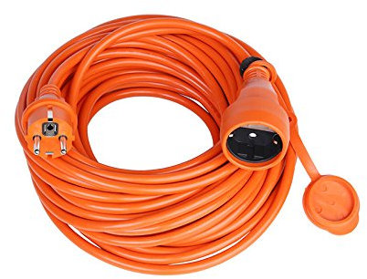 Verlängerungskabel Verlängerung Strom-Kabel Mit Schuko IP44 Garten (30,0 Meter, Orange)