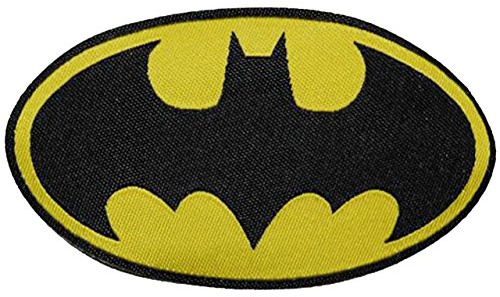 Batman – 7,8 cm x 4,5 cm – strykbild/tygapplikation – superhjälte Comic Man Super – Bat-Man fladdermus actionhjältefigur – stryk på lappar/logotyp