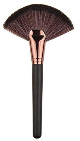 LyDia® Large Rose-Gold Fan Cheek Blusher/Blending/Face n Body Contour/Highlighter/Bronzer/Dust Makeup Brush