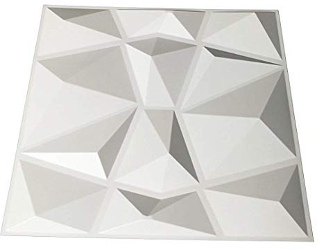 3D-Wandpaneele aus 100% Natur-Bambusfaser, Modell: Diamond-Bit, Format: 50 x 50 cm