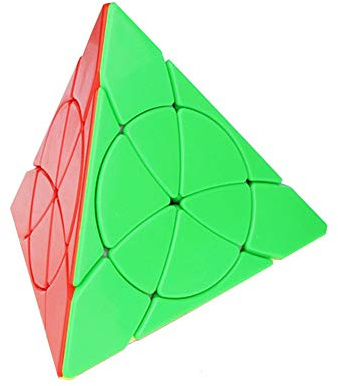 OJIN YongJun YJ Petal Pyraminx Cube Pyramid Triangle Four-axis Tetrahedron Puzzle Smooth Turning Cube Toy with One Cube Tripod (Stickerless)