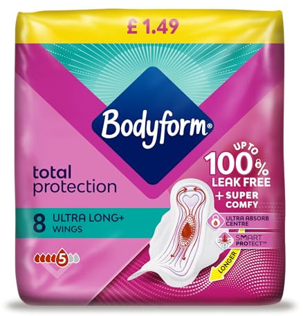 Bodyform Ultra lang mit Flügeln, 8 Stück.