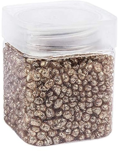 Ideen mit Herz Pepitas de cristal con purpurina, gránulos decorativos metálicos, piedras brillantes decorativas, grano: 2 mm hasta 7 mm, 260 g, ideal como decoración de mesa o boda (cobre)