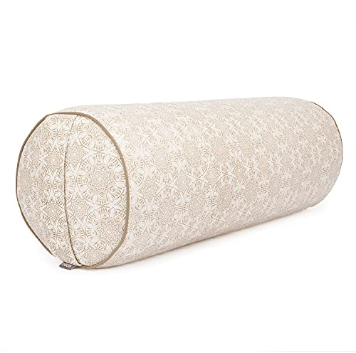 Bodhi Yoga Bolster Ø 22 cm | Maharaja Collection | Yogabolster aus 100% Baumwolle | Yogarolle mit Kapokfasern | Yogakissen für Restorative & Yin Yoga