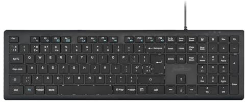 Perixx PERIBOARD-210II Full-Size Wired USB-A Keyboard - Scissor Switch Keys, Robust Design, UK Layout - Black