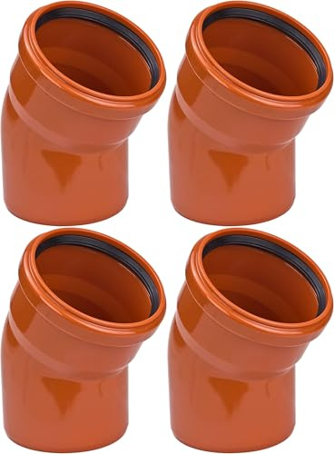 AUPROTEC KG Rohr Bogen DN110 Kanalrohr Abwasserrohr Rohrbogen 30° 4 Stück
