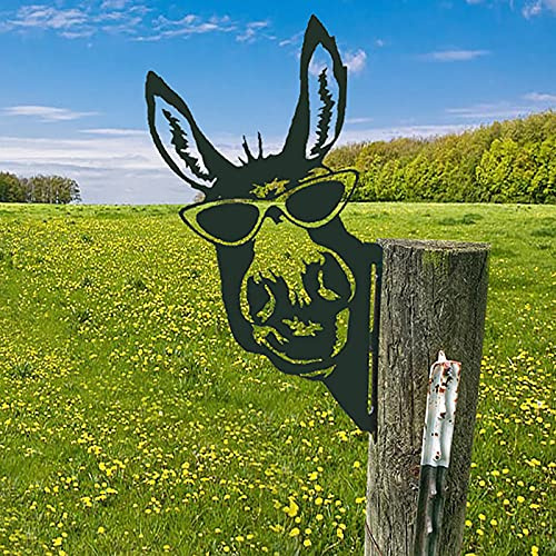 CCWORAN Metall-Esel-Gartenornamente für Zäune, Dekorationen, Outdoor, Zuhause, Tiere, Gartendekoration, Skulpturen, Rostige Gusseisen-Silhouetten, Baumhof, Wandkunst, Geschenk