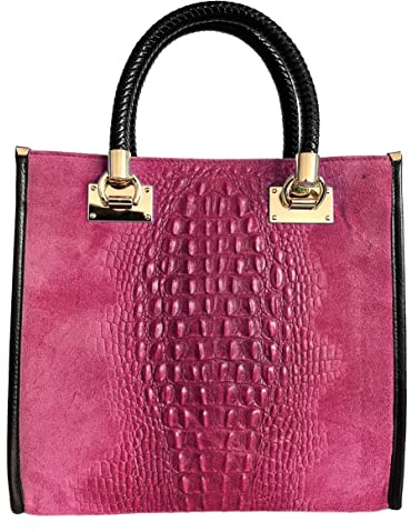 Modarno Sac à bandoulière femme - sac à main en cuir suède imprimé noix de coco