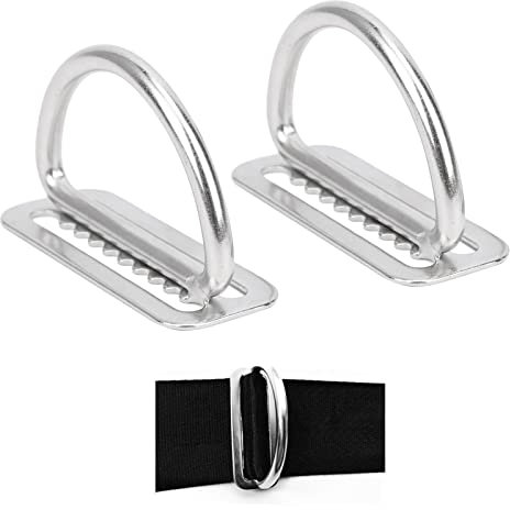 BOROCO 2 Stück D-Ring Schnalle Tauchen, 304 Edelstahl Wassersport Tauchgewicht Gürtelschnalle