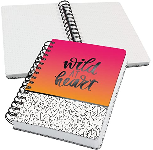 SIGEL JN621 Spiral-Notizbuch Jolie, Wild Hearts, ca. A5, dotted: , 120 g/m², 240 S., FSC-zertifiziert, vegan
