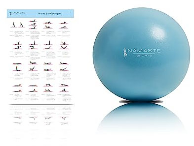 NAMASTE Sports® - Balle de Pilates 25 cm – Petite balle de gymnastique en caoutchouc pour le gonflage, ballon physique, accessoire de pilates, petit ballon de pezziball