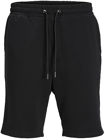 JACK & JONES Pantalones Cortos de Sudadera Bermuda Ajuste cómodo hasta la Rodilla con Bolsillos Laterales, Color:Negro, Talla:XXL