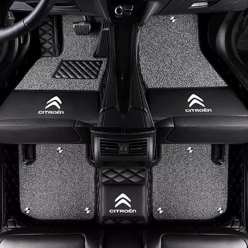 ZAPORA Anpassen Fußmatten, für Citroen Berlingo 3 2018-2022 PU-Leder Allwetter wasserdichte rutschfeste Auto Fussmatten Set,B