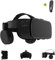 LONGLU VR-Brille für iPhone und Android-Handys, 3D-Brille für Virtuelle Realität, mit kabellosen Kopfhörern, für Imax-Filme und Spiele mit einer Fernbedienung (schwarz)