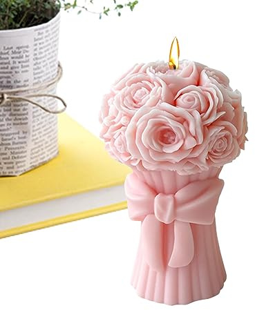 Firulab Moule à Bougie Bouquet de Fleurs | Moules à Bougies Bouquet de Roses - Résine de moules en Silicone pour Souvenirs de Mariage, Cadeaux de la Saint-Valentin Décoration d'intérieur