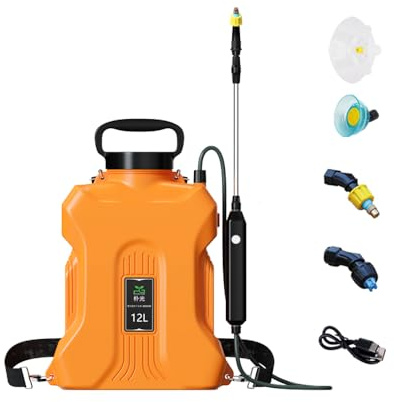 Irfora Spruzzatore a spalla ricaricabile da 12 l, spruzzatore elettrico tenuto a mano, strumenti agricoli, annaffiatoio, bottiglia di nebulizzazione, spruzzatore d'acqua, spruzzatore per piante da
