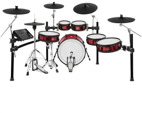 PEJLHK Tambores electrónicos profesionales estilo tambor acústico 11 piezas kit de tambor electrónico profesional con cabezales de malla, Instrumentos Musicales