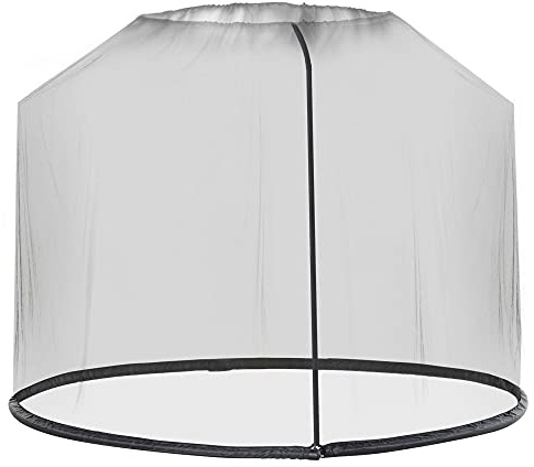 Outsunny Zanzariera per Ombrellone 3x2.3 m a Maglie Strette Giardino Nero | Rete per Ombrellone Regolabile, Apertura a Cerniera, Tubo Riempibile con Acqua o Sabbia