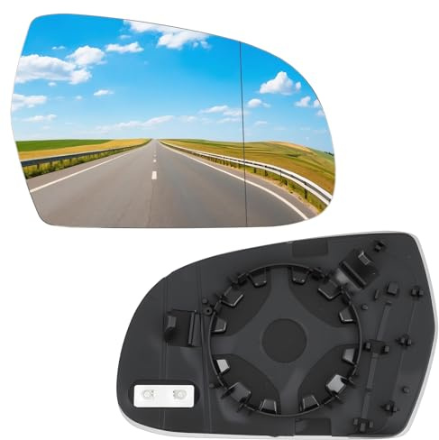 Convitex Wing Mirror Glass Right Side Heated Replacement for Audi A3 2010-2013 A4 2010-2015 A5 2009-2016 Aspherical Glass with Backing Plate