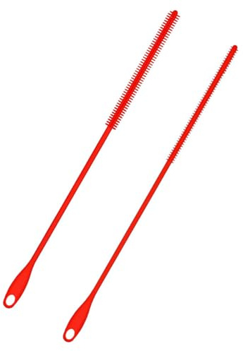 CENPEK 2pcs Brosses de Paille en Silicone, Brosse de Nettoyage de Paille Extra Longue Réutilisable Voyage Bouteille de Boire Nettoyant de Paille Brosse de Crevasse Pliable Nettoyeurs de Tuyaux
