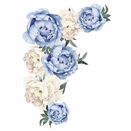 ORFOFE Pfingstrosen Wandtattoo Selbstklebender Blumen Wandaufkleber Dekor Für Schlafzimmer Wohnzimmer Hintergrund Zimmer Wanddeko