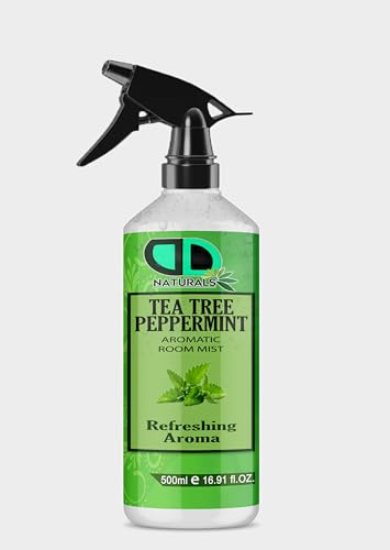 Tea Tree & Peppermint Aromatic Room Spray | Air Freshener for Home, Car & Office, Long-lasting Fragrance, Smoke free, Non-Toxic, Pillow Mist Spray 500ml