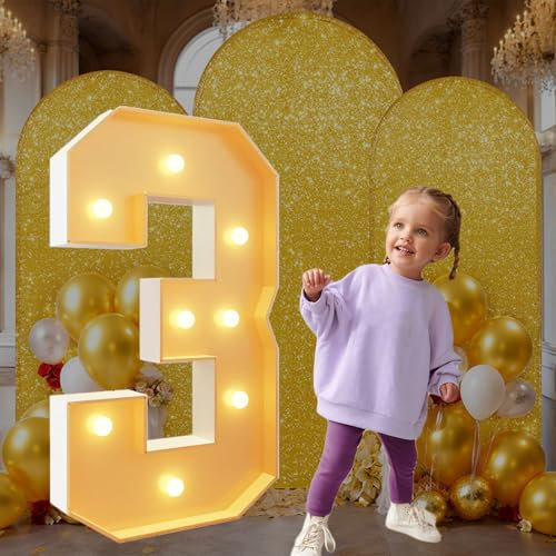 Figuras luminosas de 1 m, número de tienda, números gigantes de mosaico, marco de espuma precortado, kit de decoración de cumpleaños, número de caja grande, color blanco