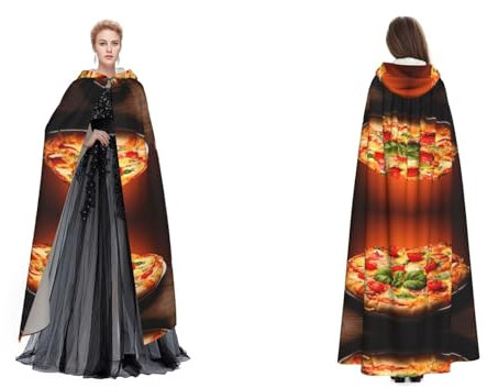 POKIKKJH Large Pizza Halloween Adult Hooded Cape,Suitable For Role,Playing Costumes,Stage Costumes,Costume Parties,Themed Dances,Anime,Parties