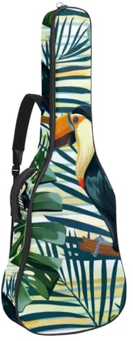 Palm Trees Tasche für Akustikgitarre mit rosa Hintergrund, dick gepolstert, wasserdicht, für 40 / 41 / 42 Zoll Gitarren, Mehrfarbig 03, 42.9x16.9x4.7 in, Lässiger Tagesrucksack