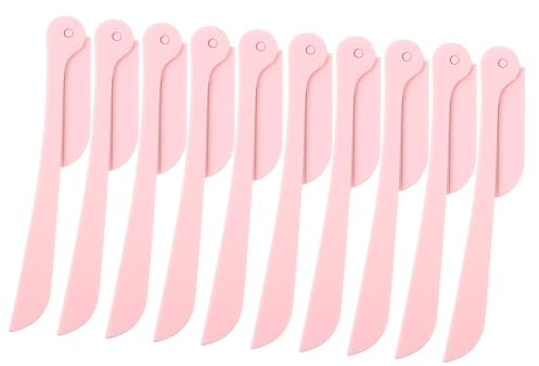 NIYANGLE 10 Piezas Recortador de Cejas Portátil y Plegable Herramienta de Maquillaje para Mujeres Afilador de Cejas Maquinilla de Afeitar para Uso Casa o Viajes